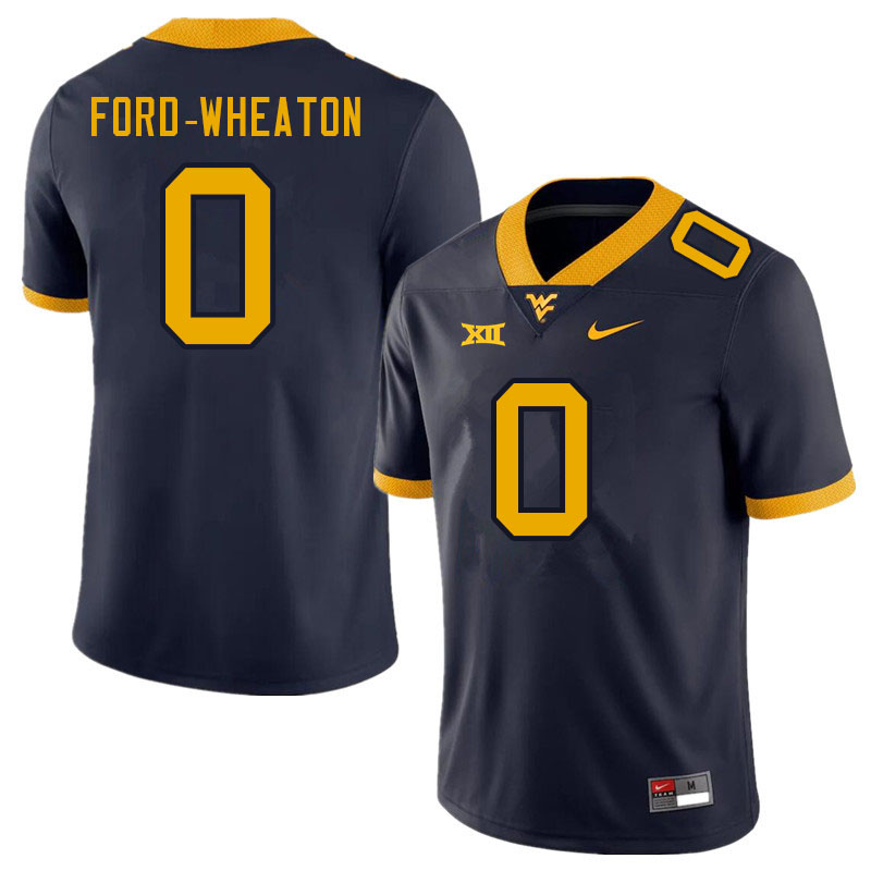 Men #0 Bryce Ford-Wheaton West Virginia Mountaineers College Football Jerseys Sale-Navy - Click Image to Close
